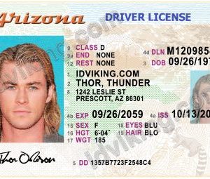 Arizona (AZ) Drivers License- Scannable Fake ID