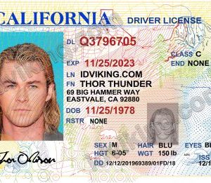 California OLD (CA) Drivers License- Scannable Fake ID