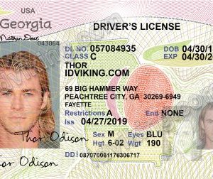 Georgia (GA) Drivers License- Scannable Fake ID