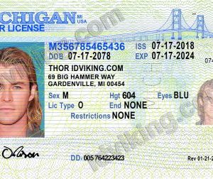 Michigan (MI) Drivers License- Scannable Fake ID