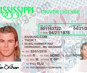 Mississippi (MS) Drivers License- Scannable Fake ID