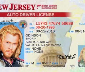 New Jersey (NJ) Drivers License – Scannable Fake ID