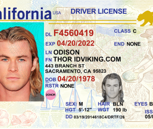 California (CA) – Drivers License PSD Template Download