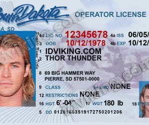 South Dakota (SD) – Drivers License PSD Template Download