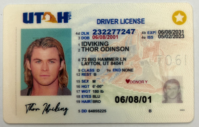 Utah New (UT) Drivers License- Scannable Fake ID